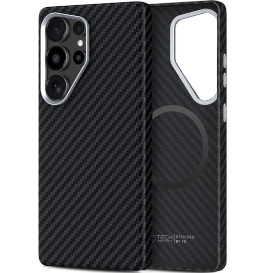 MagSafe cover til Samsung Galaxy S25 Ultra S938, Tech-Protect, Ion Carbon, Sort