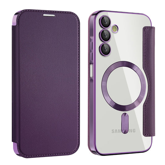 MagSafe-etui til Samsung Galaxy A15 5G A156 / A15 A155, Techsuit, SmartMag Book, Lilla