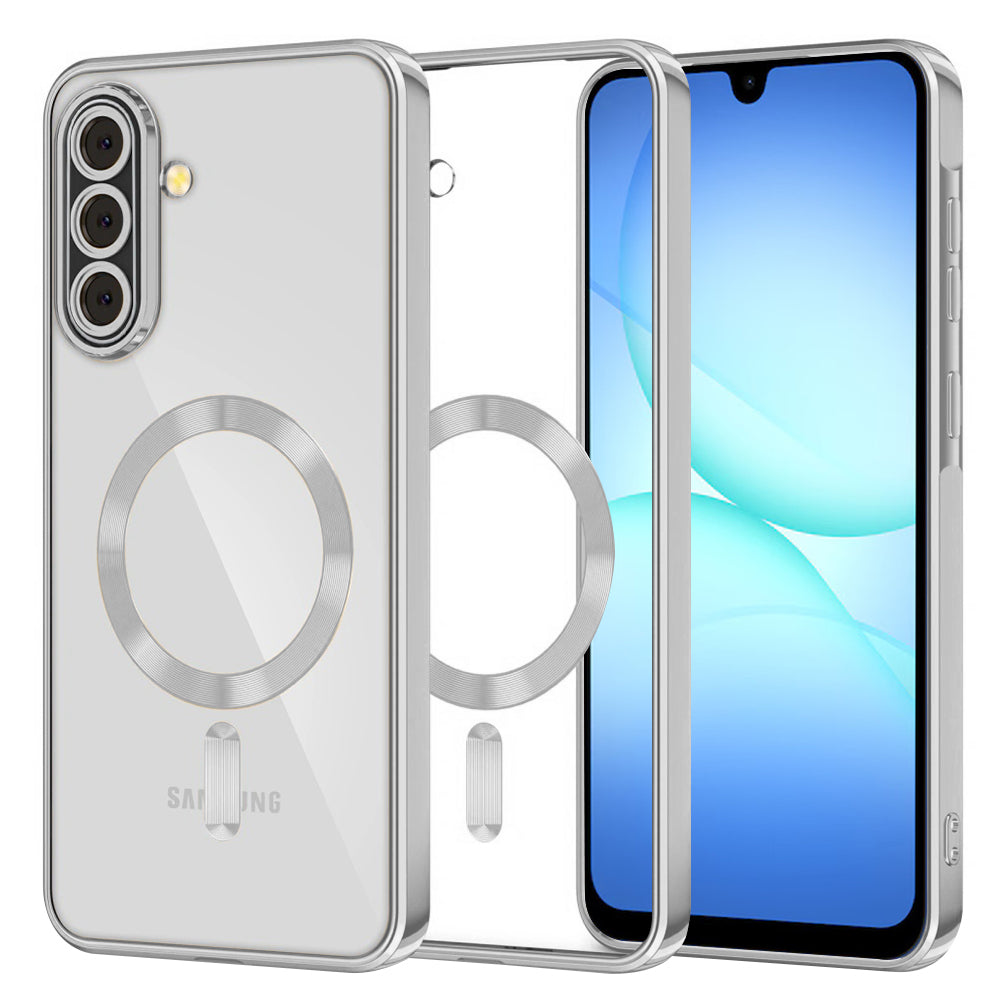 MagSafe-etui til Samsung Galaxy A17 4G A175 / A17 5G A176, Techsuit, Luxury Crystal, Sølv