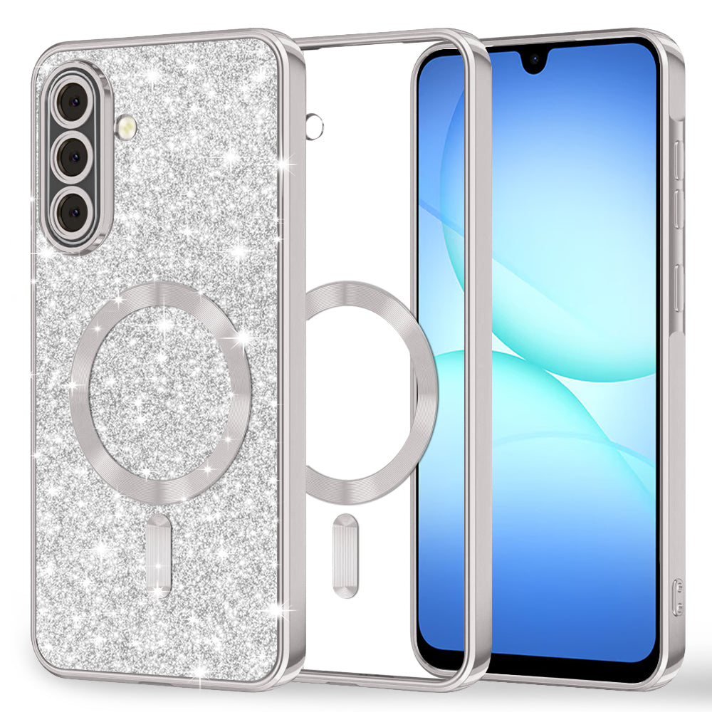 MagSafe-etui til Samsung Galaxy A17 4G / A17 5G, Techsuit, Luxury Glitter, Sølv