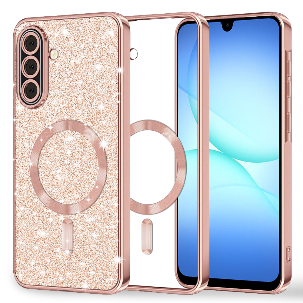 MagSafe-etui til Samsung Galaxy A17 4G / A17 5G, Techsuit, Luxury Glitter, Pink