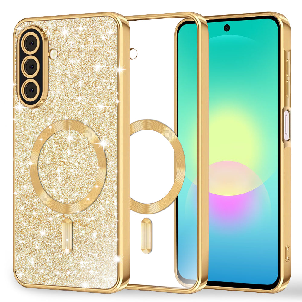 MagSafe-etui til Samsung Galaxy A27 5G, Techsuit, Luxury Glitter, Guld