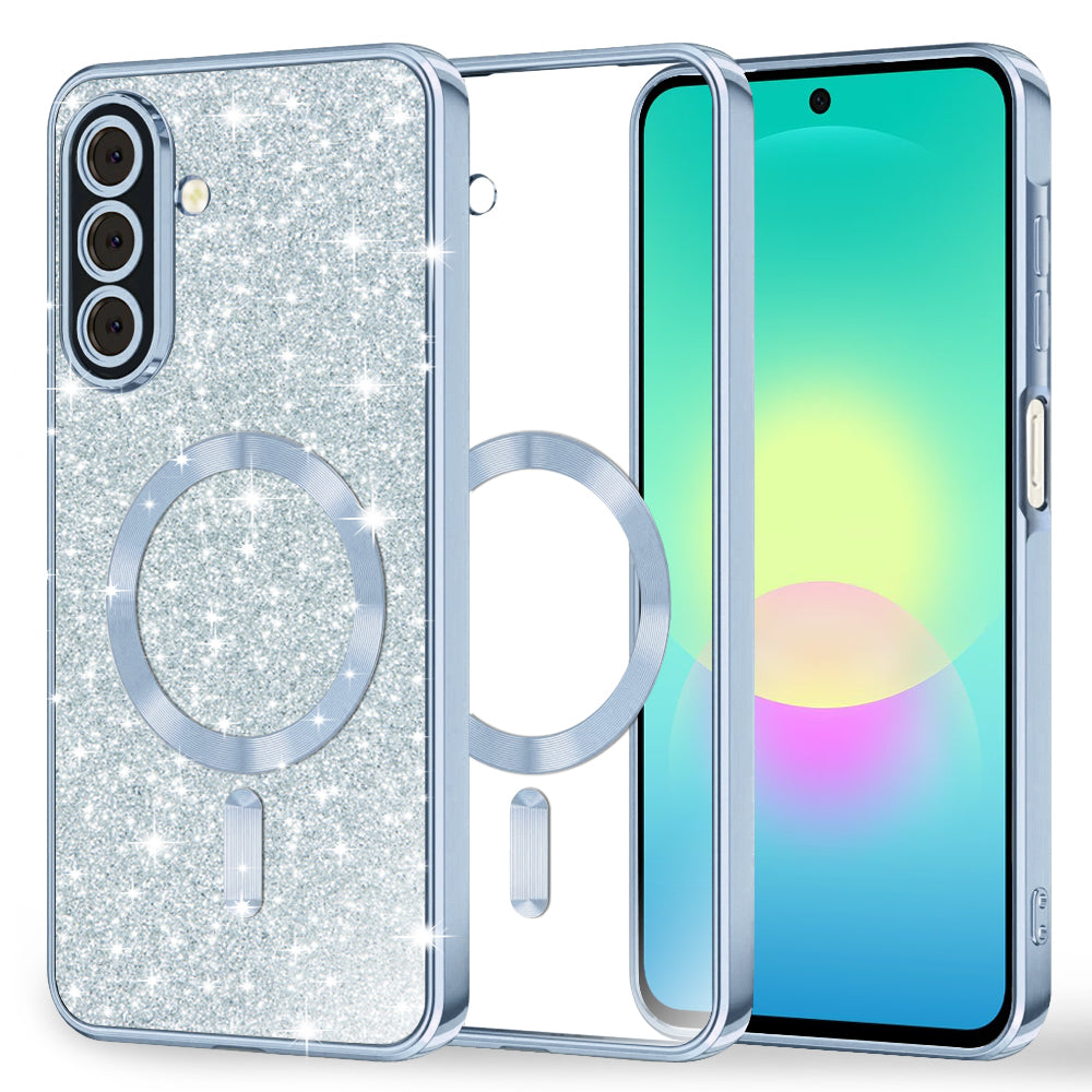 MagSafe-etui til Samsung Galaxy A27 5G, Techsuit, Luxury Glitter, Blå