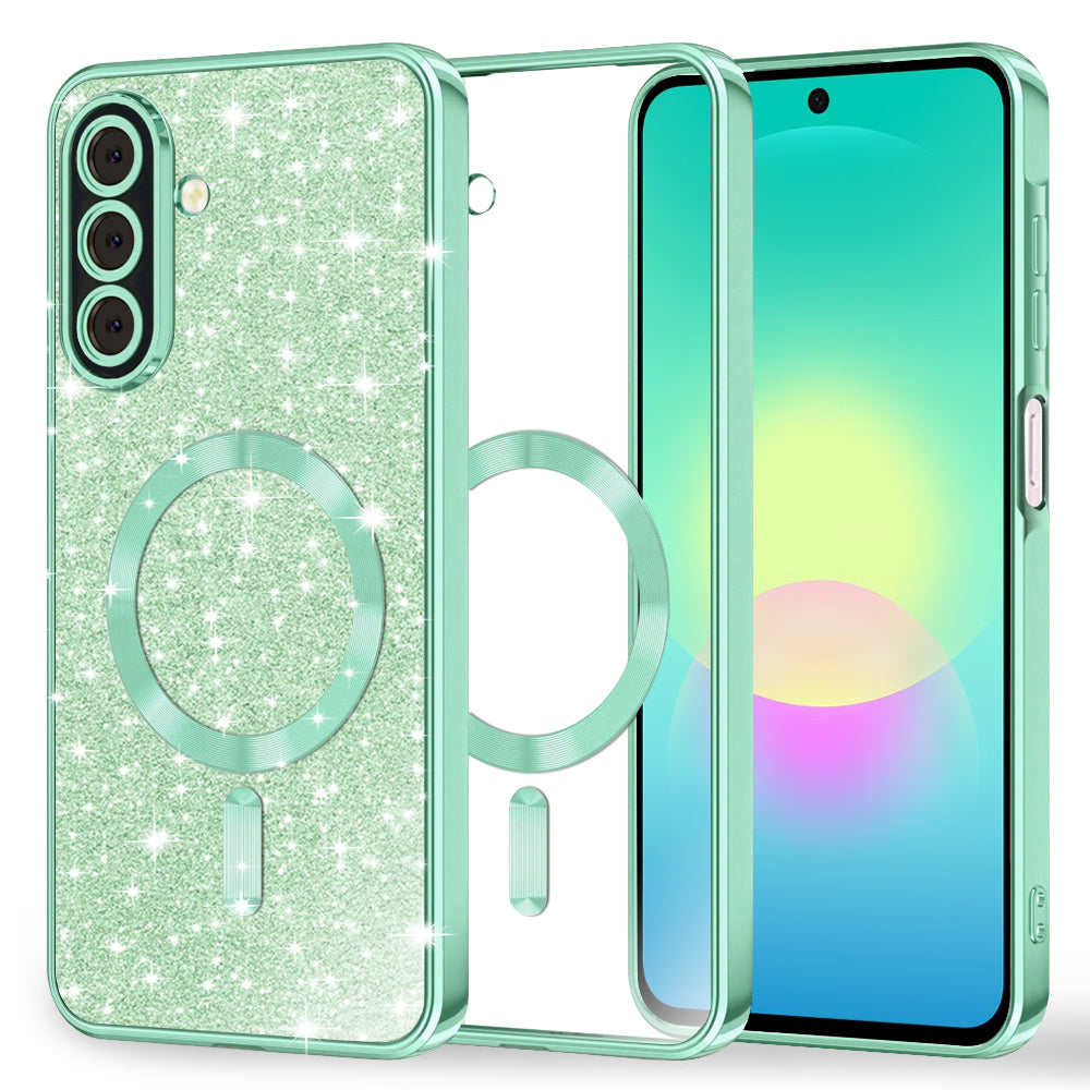MagSafe-etui til Samsung Galaxy A27 5G, Techsuit, Luxury Glitter, Lysegrøn