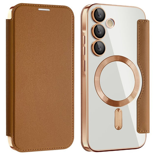 MagSafe-etui til Samsung Galaxy A35 5G A356, Techsuit, SmartMag Book, Brun