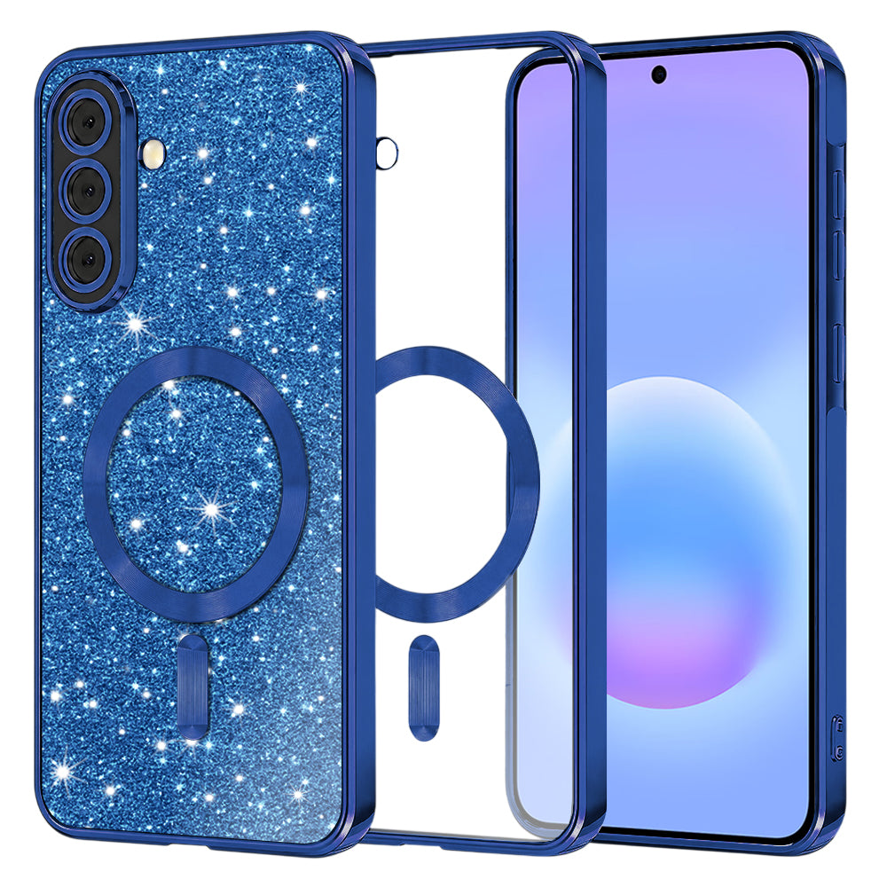 MagSafe-etui til Samsung Galaxy A57 5G, Techsuit, Luxury Glitter, Mørkeblå