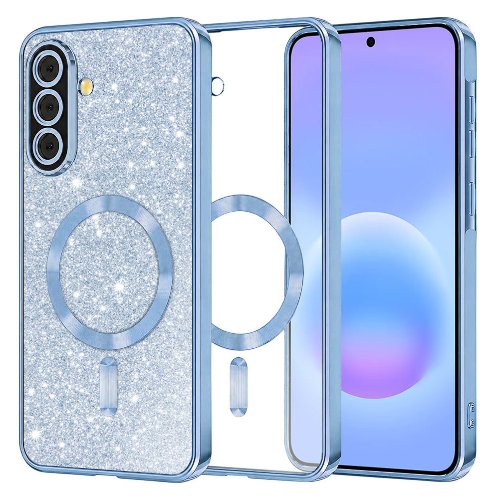 MagSafe-etui til Samsung Galaxy A57 5G, Techsuit, Luxury Glitter, Blå