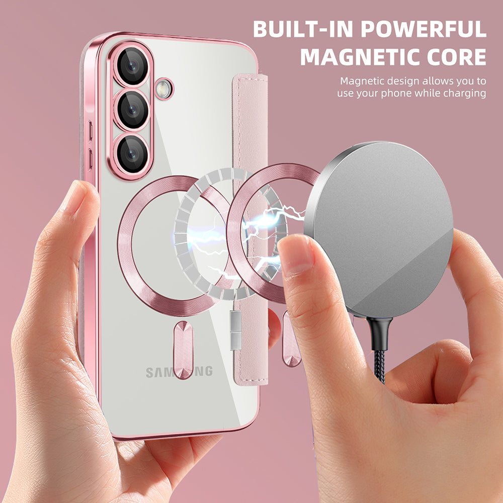 MagSafe cover til Samsung Galaxy A57 5G, Techsuit, SmartMag Book, Pink