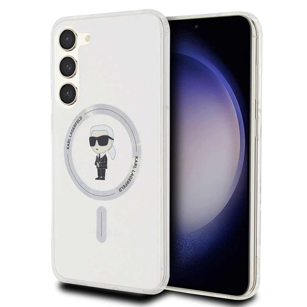 MagSafe cover til Samsung Galaxy S23+ S916, Karl Lagerfeld, IML Ikonik Karl, Gennemsigtig