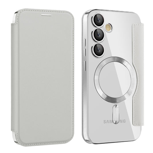 MagSafe-etui til Samsung Galaxy S24 FE S721, Techsuit, SmartMag Book, Grå