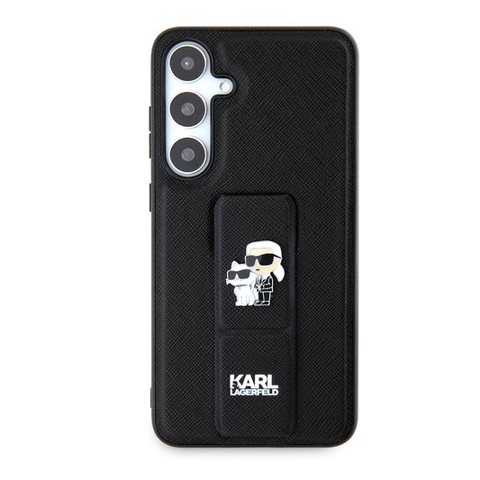 MagSafe cover til Samsung Galaxy S24+ S926, Karl Lagerfeld, Saffiano Gripstand Karl & Choupette, Sort