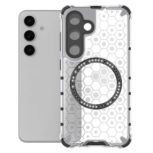 MagSafe-etui til Samsung Galaxy S24 S921, Techsuit, HoneyComb Shield, Hvid