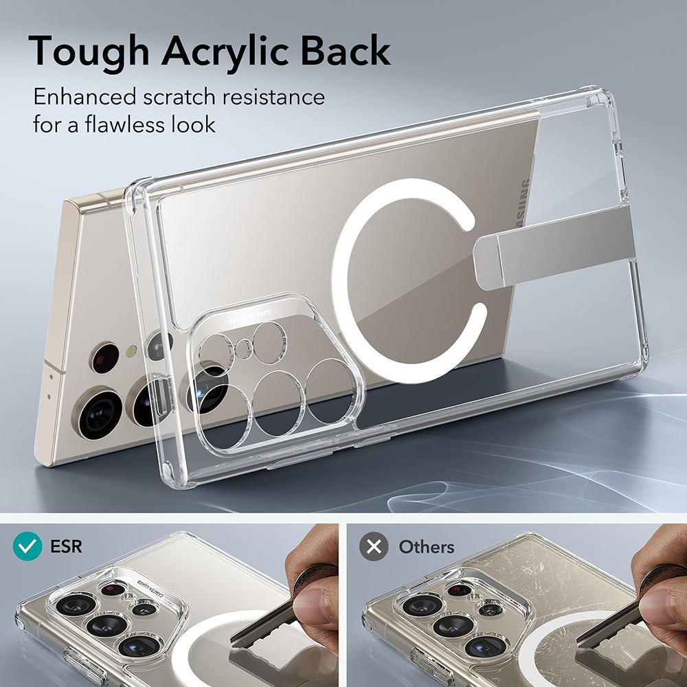 MagSafe cover til Samsung Galaxy S24 Ultra S928, ESR, Boost Flickstand, Gennemsigtig