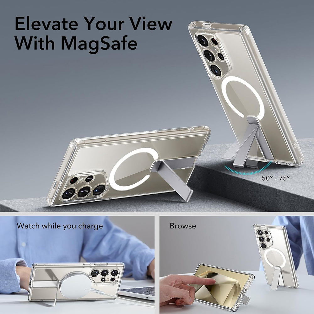MagSafe cover til Samsung Galaxy S24 Ultra S928, ESR, Boost Flickstand, Gennemsigtig