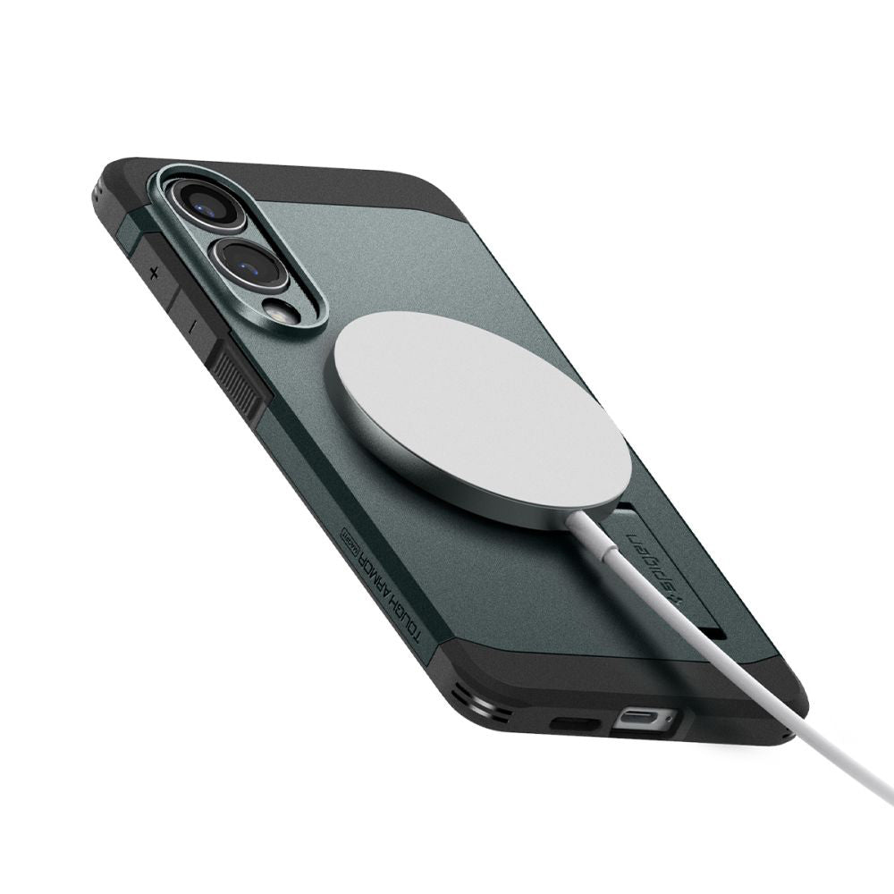 MagSafe cover til Samsung Galaxy S25 Edge S937, Spigen, Tough Armor, Grøn ACS09424