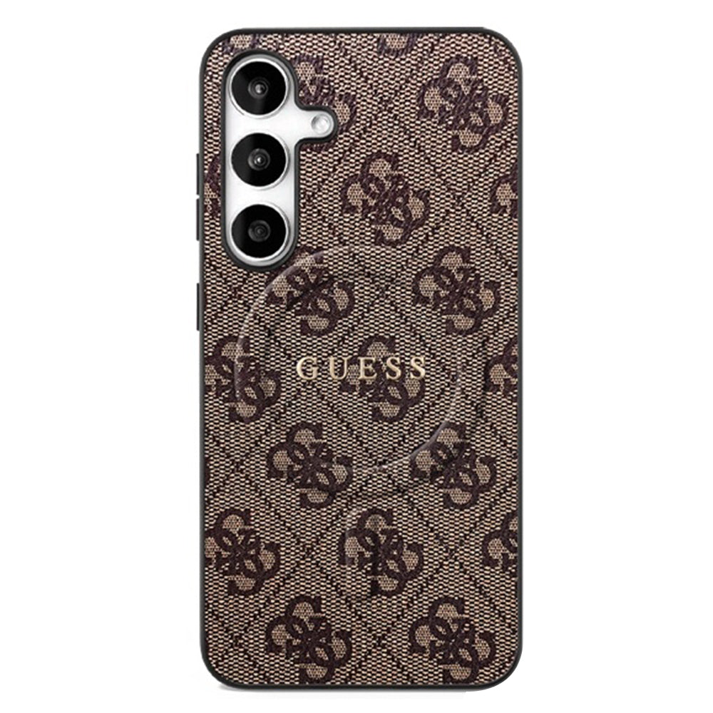 MagSafe cover til Samsung Galaxy S25 FE, Guess, 4G Ring Classic Logo, Brun