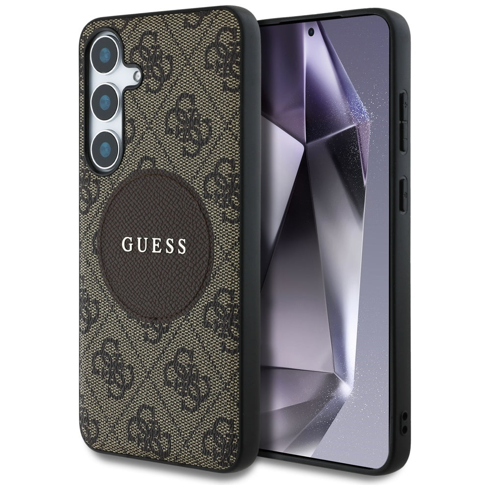 MagSafe cover til Samsung Galaxy S25+ S936, Guess, 4G Circle Classic Logo, Brun