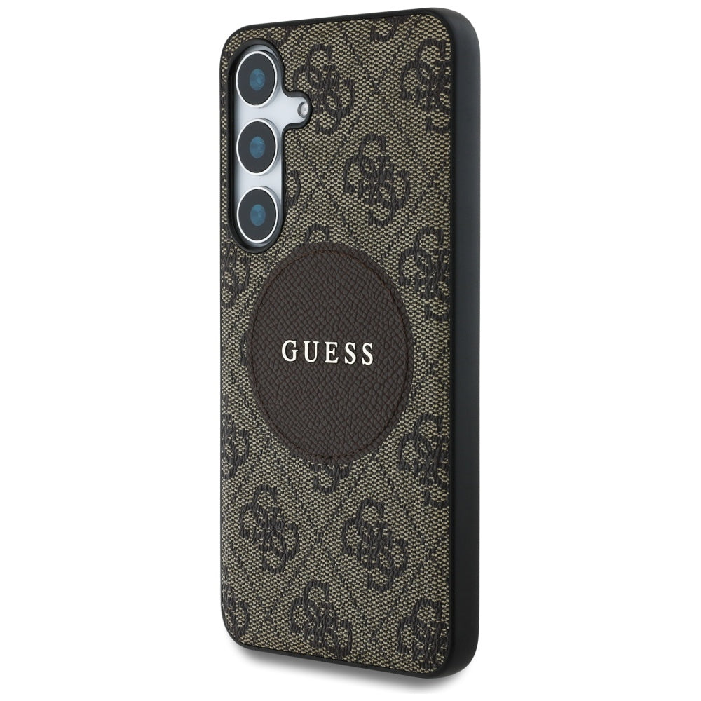MagSafe cover til Samsung Galaxy S25+ S936, Guess, 4G Circle Classic Logo, Brun