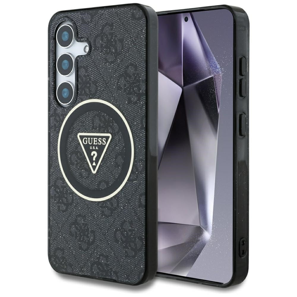 MagSafe cover til Samsung Galaxy S25+ S936, Guess, IML Glitter 4G Circle Triangle, Sort