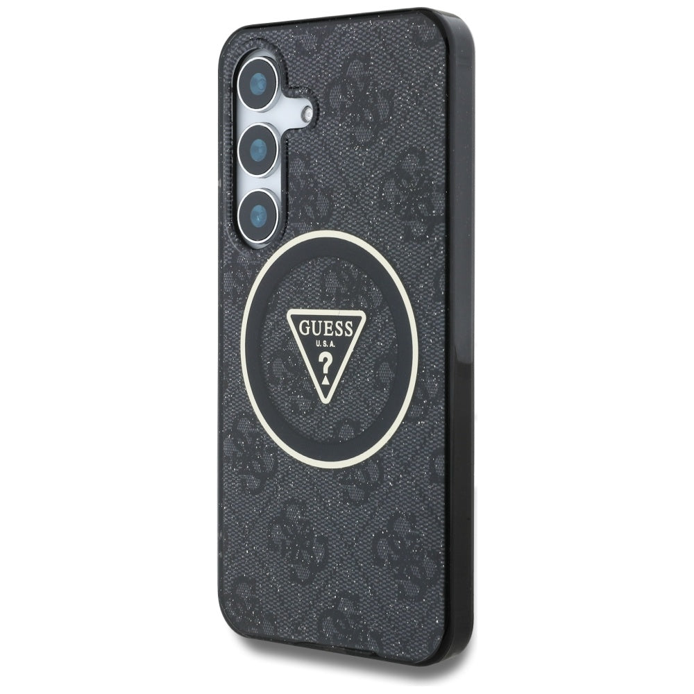 MagSafe cover til Samsung Galaxy S25+ S936, Guess, IML Glitter 4G Circle Triangle, Sort