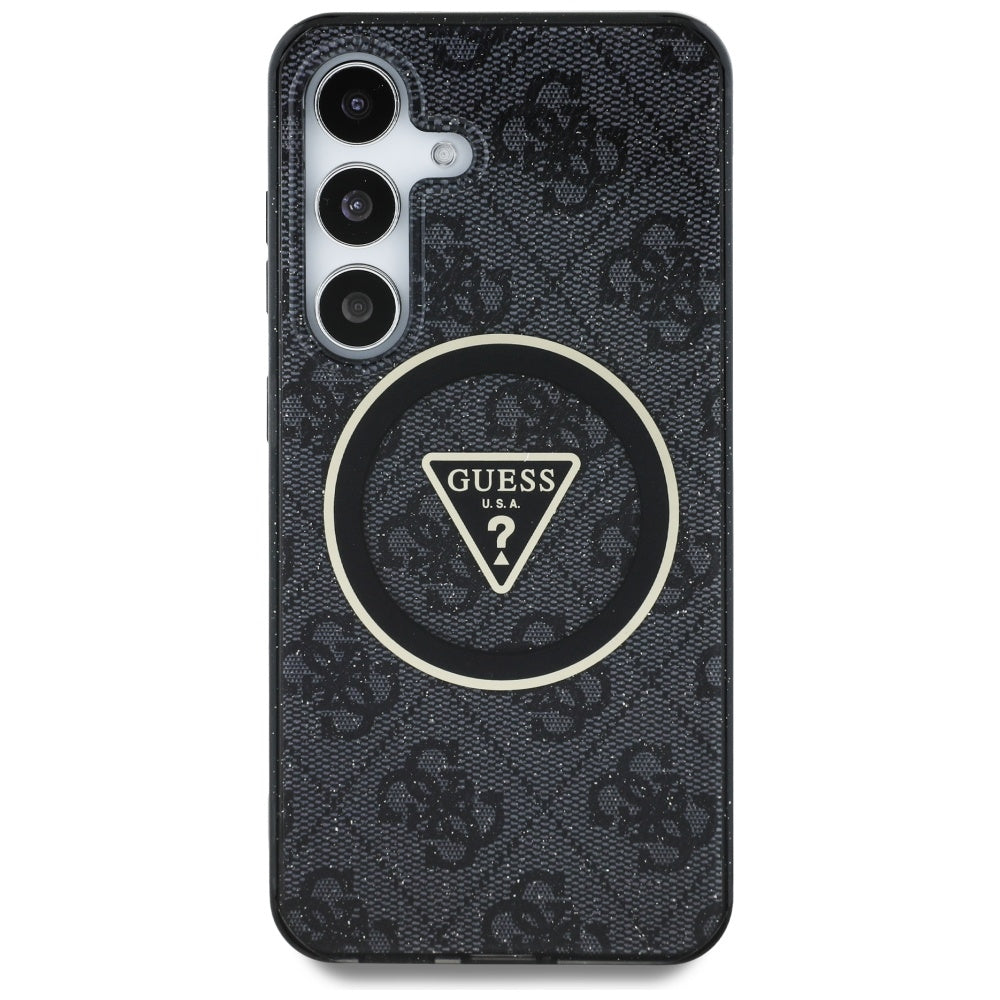 MagSafe cover til Samsung Galaxy S25+ S936, Guess, IML Glitter 4G Circle Triangle, Sort