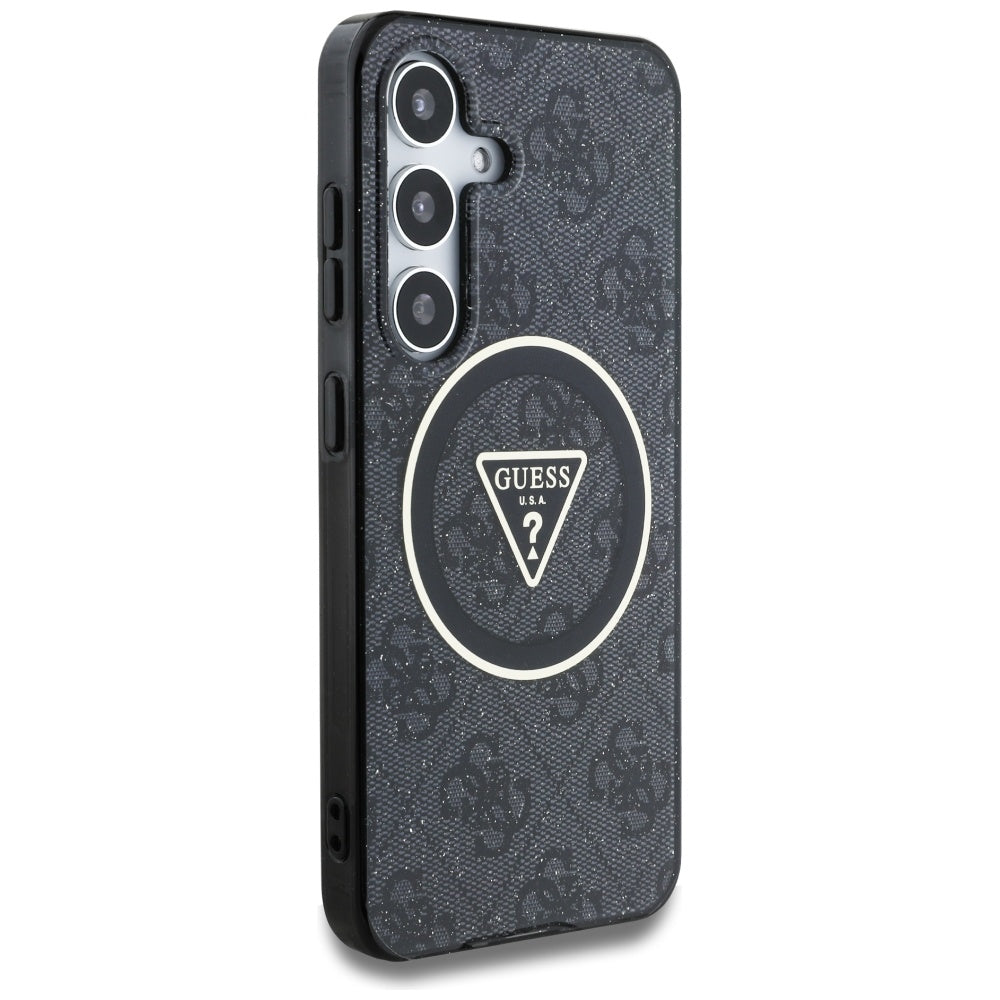 MagSafe cover til Samsung Galaxy S25+ S936, Guess, IML Glitter 4G Circle Triangle, Sort