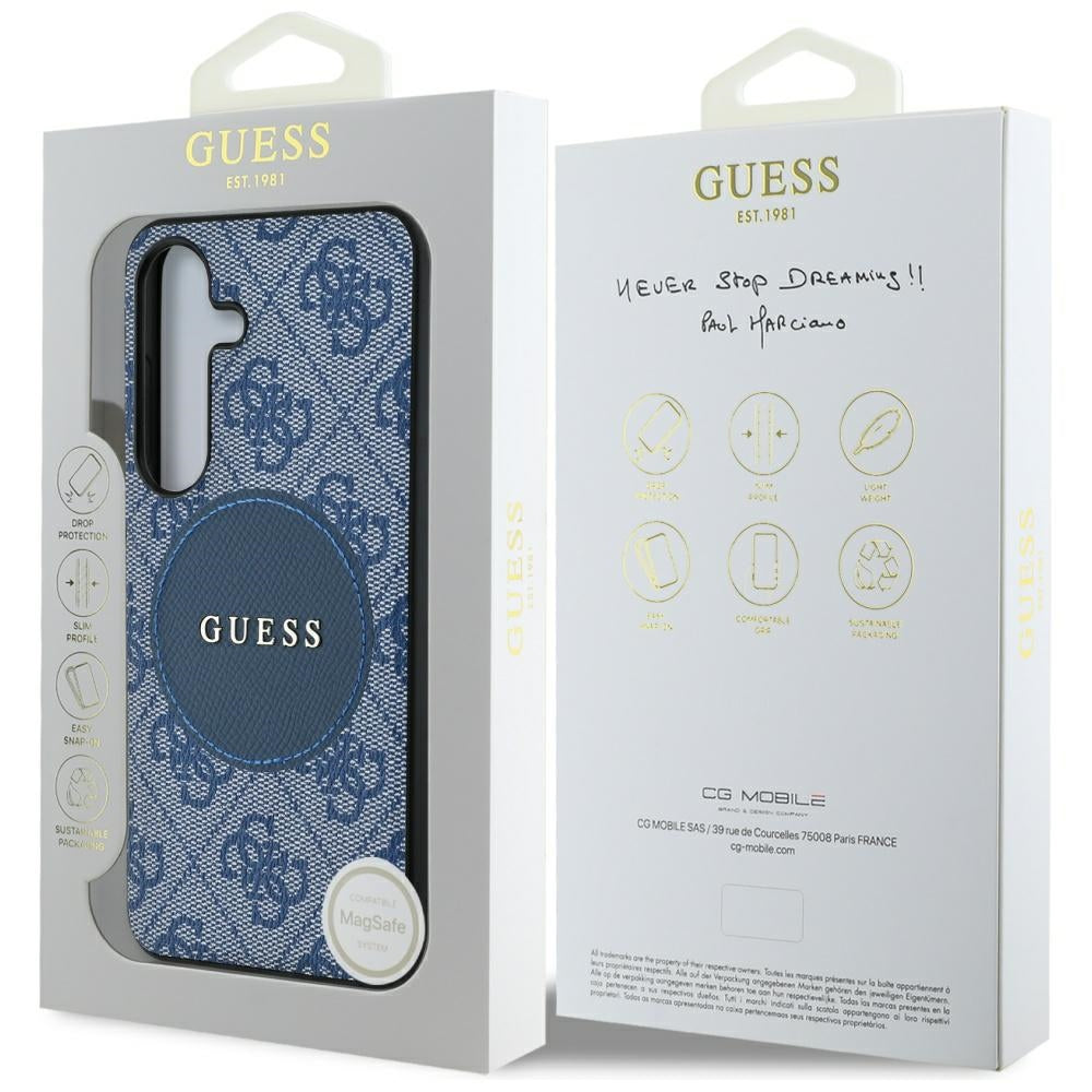 MagSafe cover til Samsung Galaxy S25 S931, Guess, 4G Circle Classic Logo, Blå