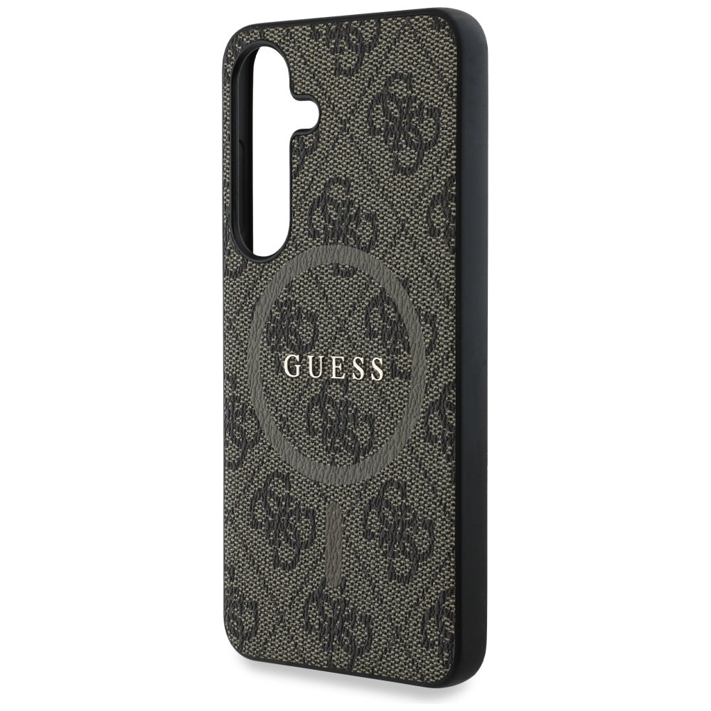 MagSafe cover til Samsung Galaxy S25 S931, Guess, 4G Ring Classic Logo, Brun
