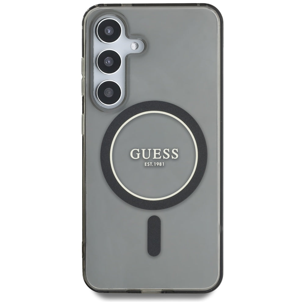 MagSafe cover til Samsung Galaxy S25 S931, Guess, IML Glitter Circle, Sort