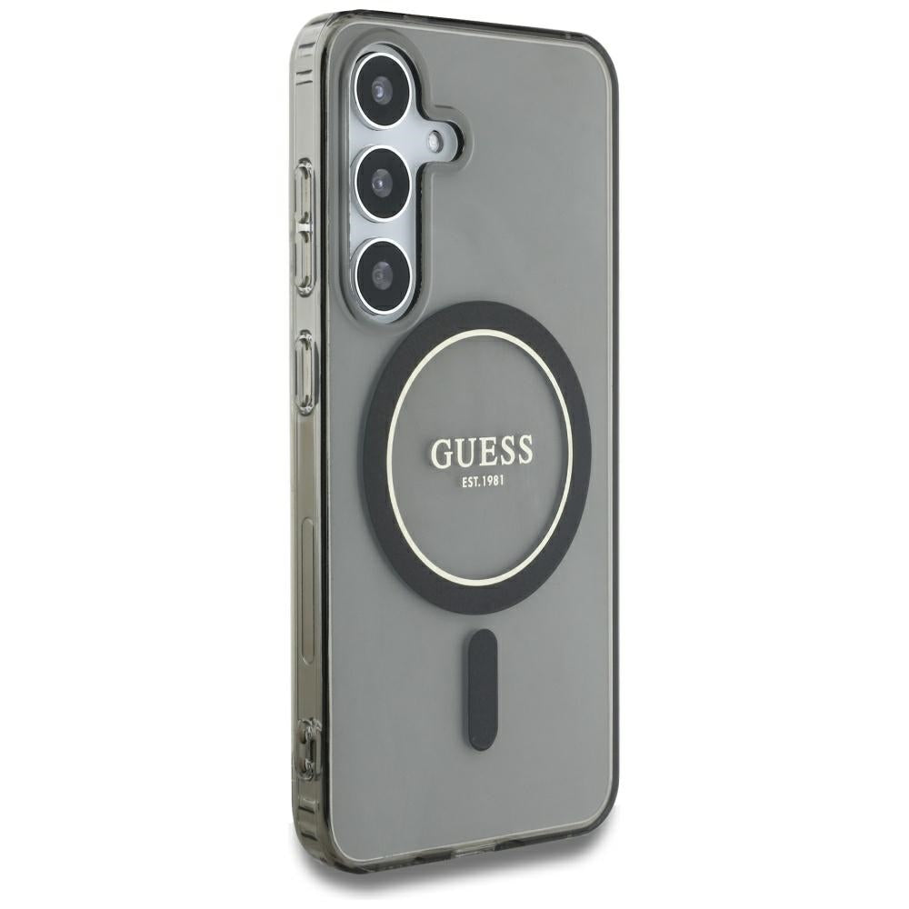 MagSafe cover til Samsung Galaxy S25 S931, Guess, IML Glitter Circle, Sort