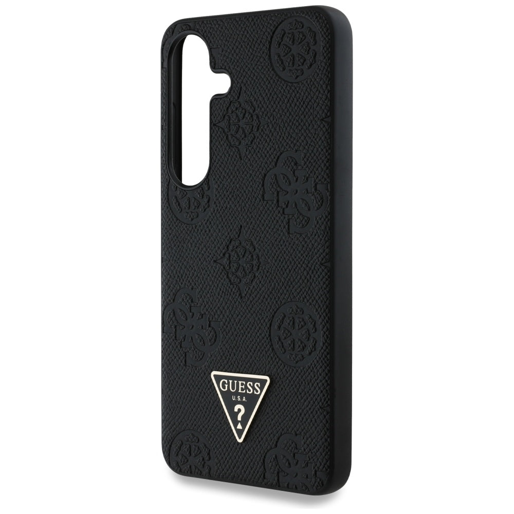 MagSafe cover til Samsung Galaxy S25 S931, Guess, Peony Grained Hot Stamp Triangle, Sort