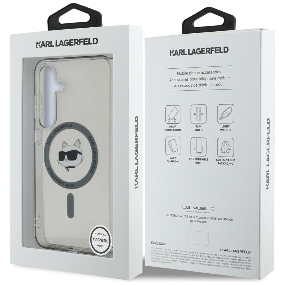 MagSafe Case for Samsung Galaxy S25 S931, Karl Lagerfeld, IML Choupette's Head, Black