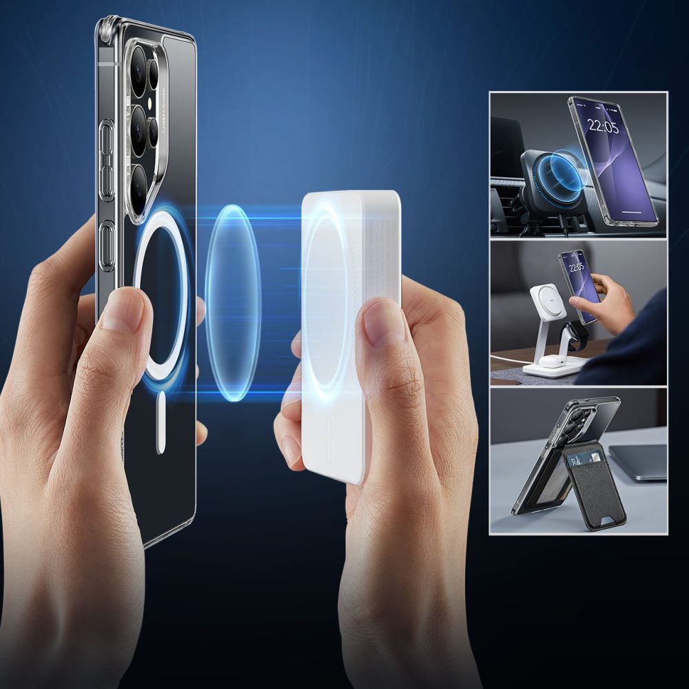MagSafe cover til Samsung Galaxy S25 Ultra S938, ESR, Classic Hybrid, Gennemsigtig
