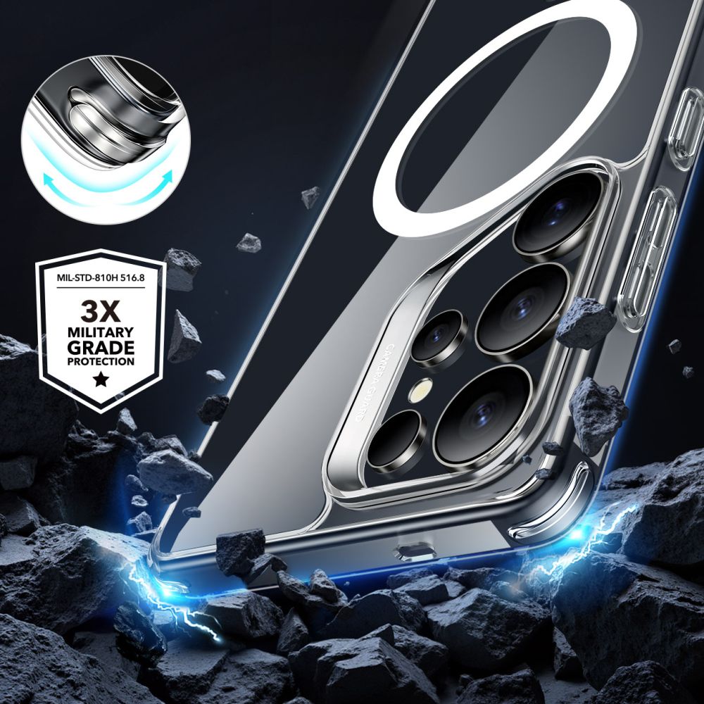 MagSafe cover til Samsung Galaxy S25 Ultra S938, ESR, Classic Hybrid, Gennemsigtig