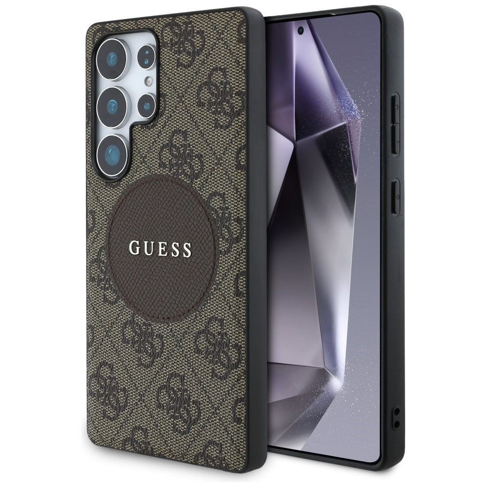 MagSafe cover til Samsung Galaxy S25 Ultra S938, Guess, 4G Circle Classic Logo, Brun