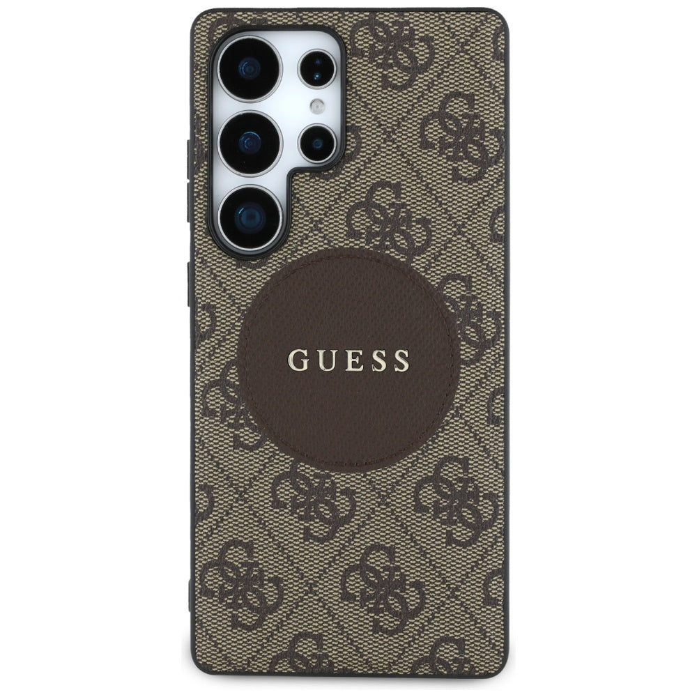 MagSafe cover til Samsung Galaxy S25 Ultra S938, Guess, 4G Circle Classic Logo, Brun