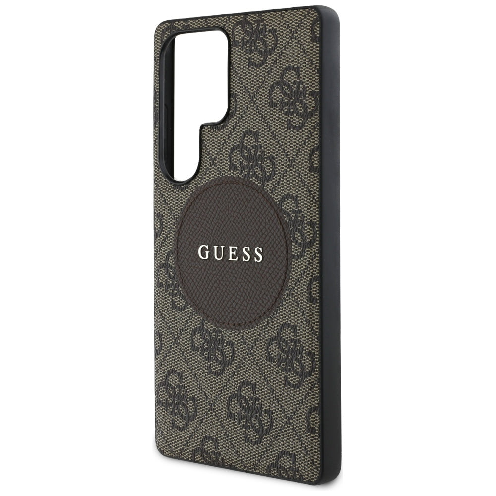 MagSafe cover til Samsung Galaxy S25 Ultra S938, Guess, 4G Circle Classic Logo, Brun