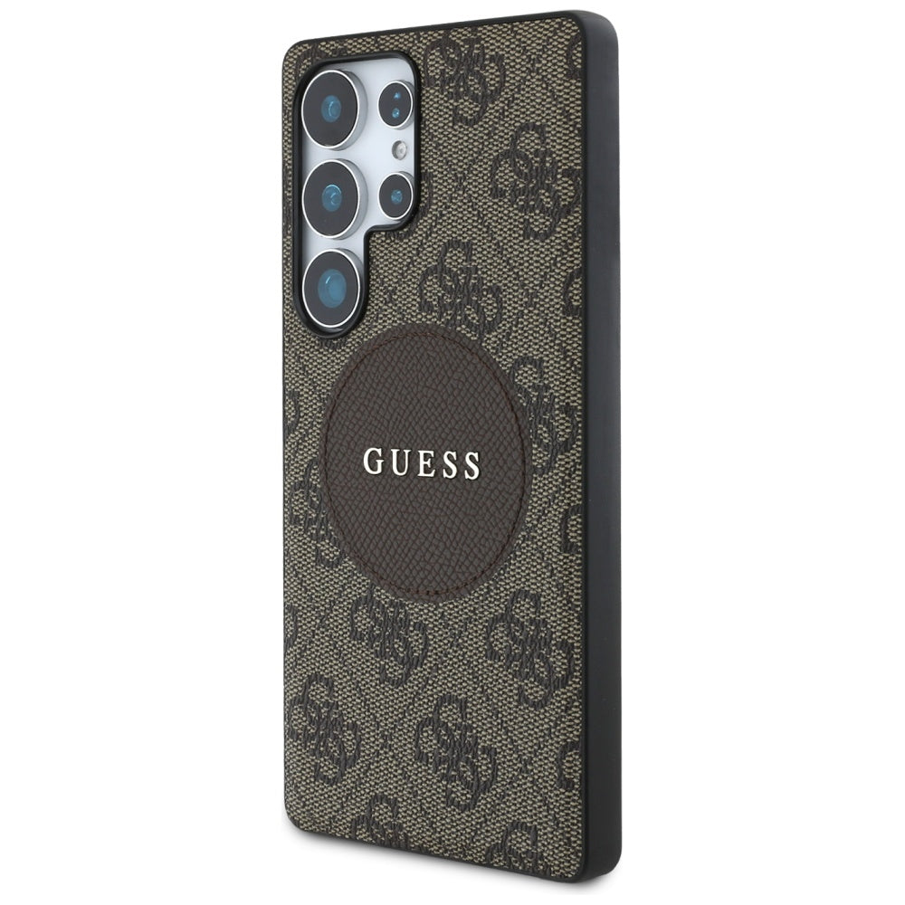 MagSafe cover til Samsung Galaxy S25 Ultra S938, Guess, 4G Circle Classic Logo, Brun