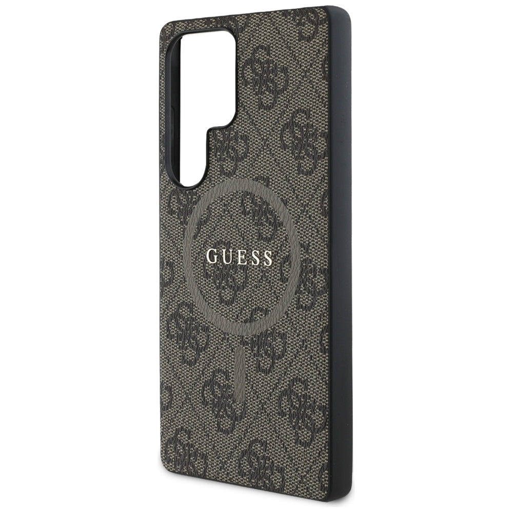 MagSafe cover til Samsung Galaxy S25 Ultra S938, Guess, 4G Ring Classic Logo, Brun