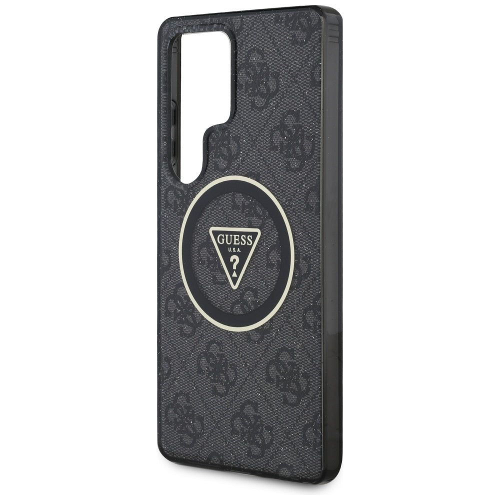 MagSafe cover til Samsung Galaxy S25 Ultra S938, Guess, IML Glitter 4G Circle Triangle, Sort