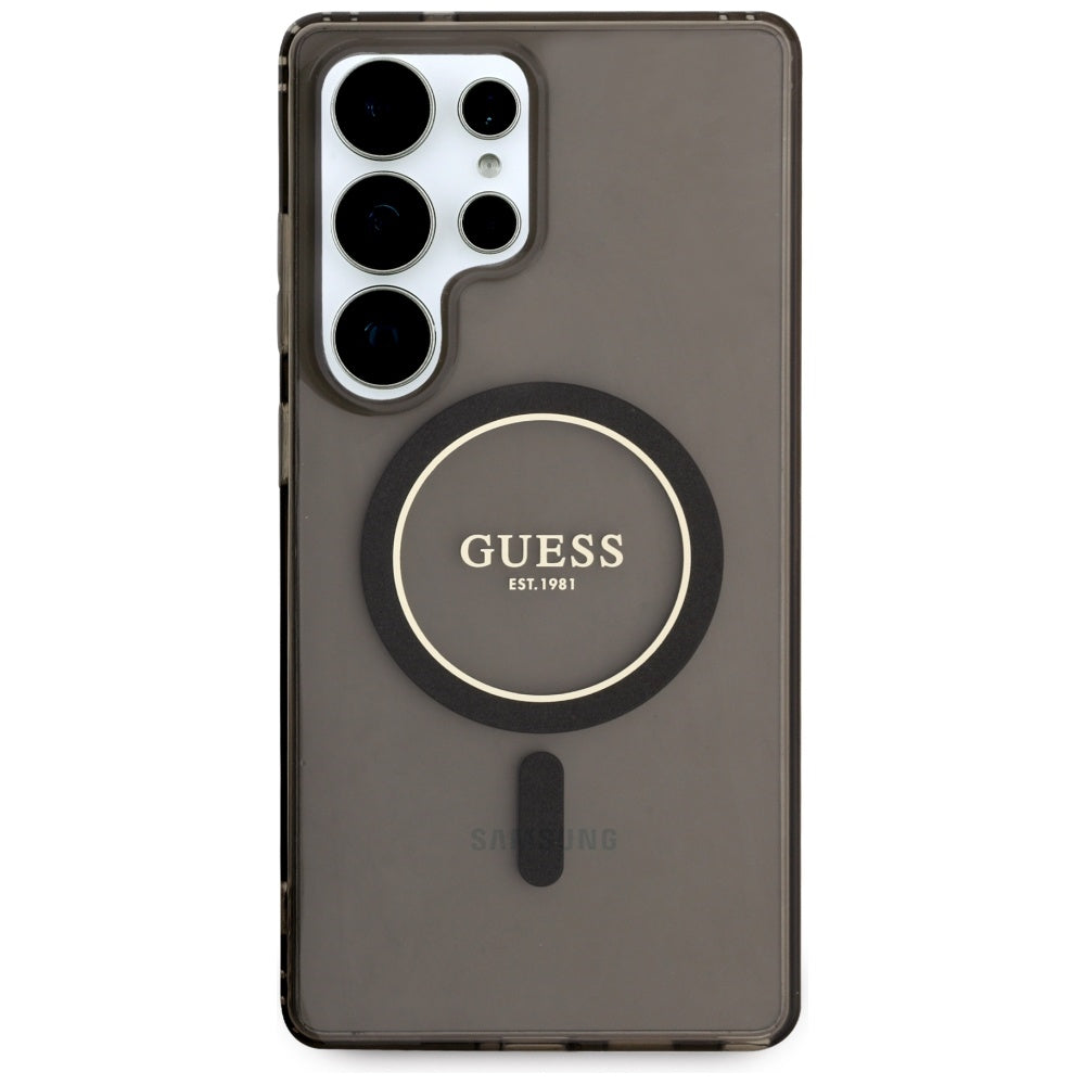 MagSafe cover til Samsung Galaxy S25 Ultra S938, Guess, IML Glitter Circle, Sort