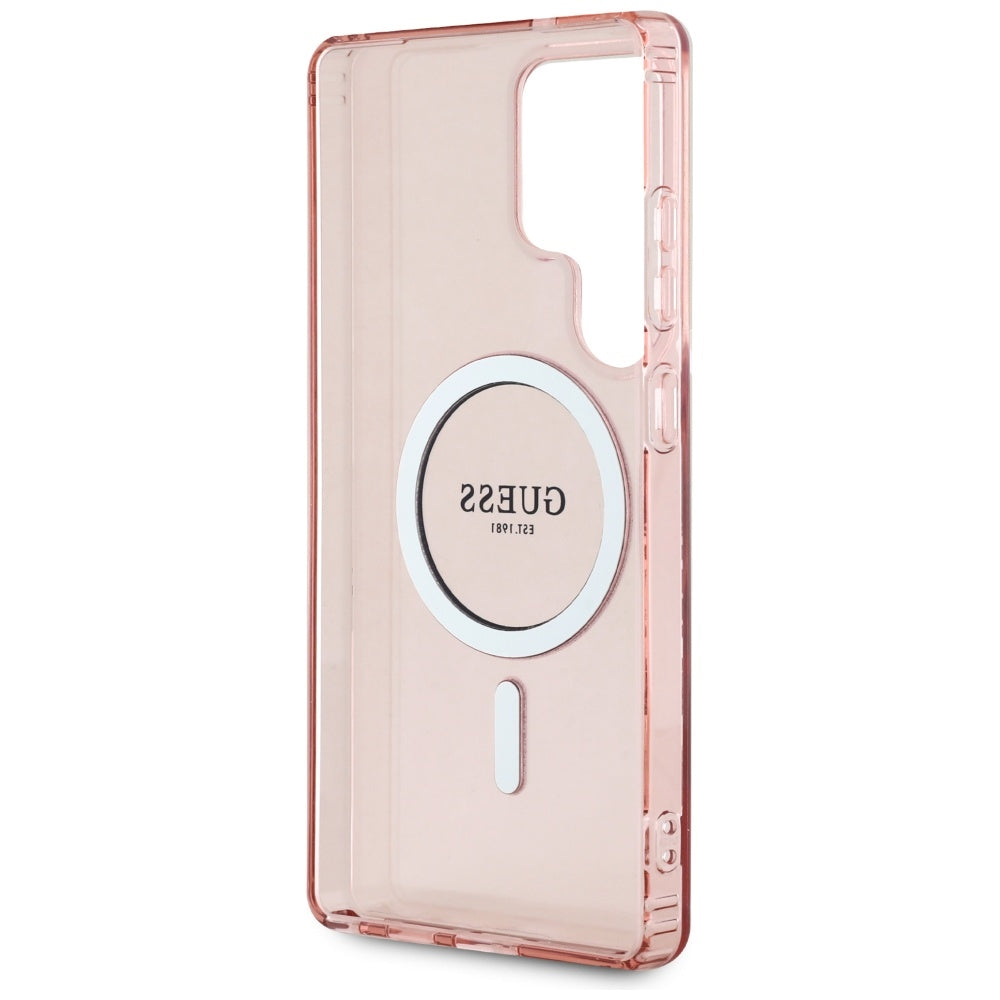 MagSafe cover til Samsung Galaxy S25 Ultra S938, Guess, IML Glitter Circle, Pink