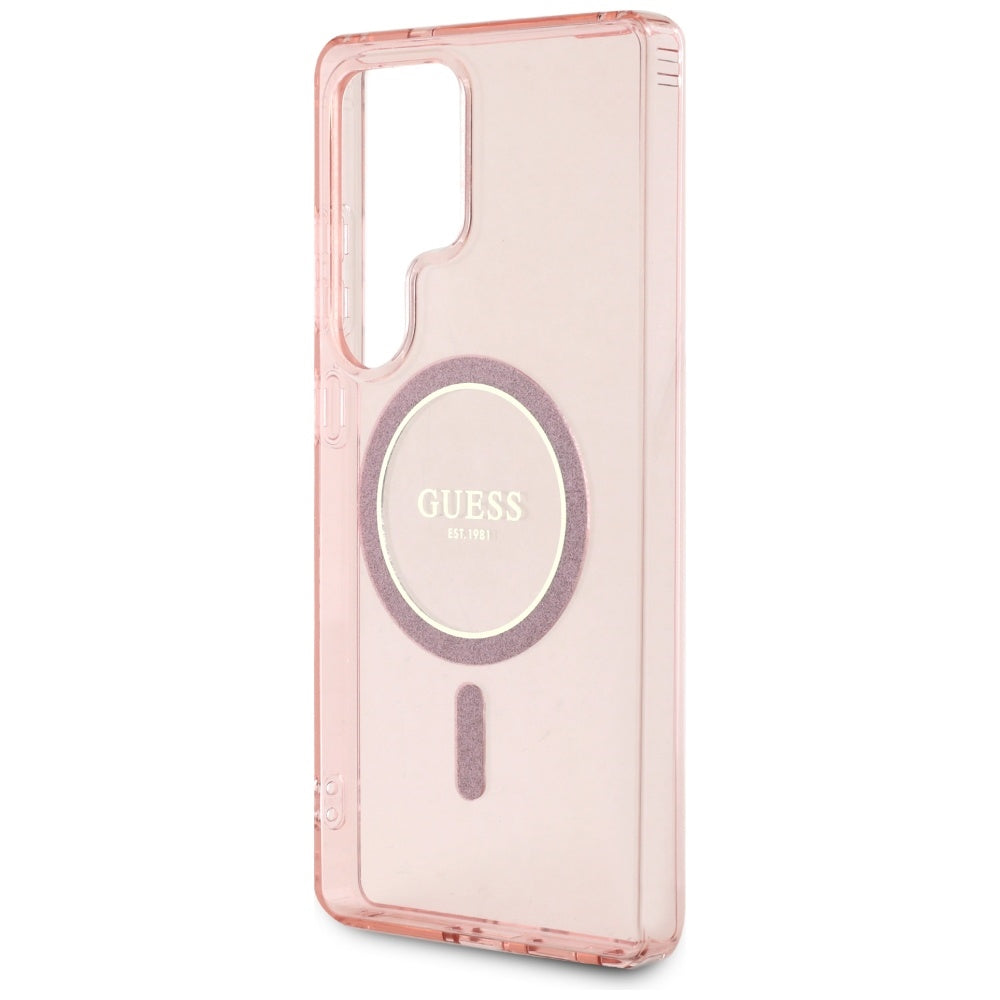 MagSafe cover til Samsung Galaxy S25 Ultra S938, Guess, IML Glitter Circle, Pink