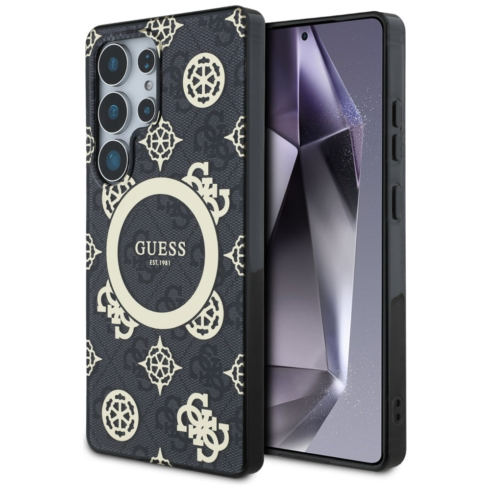 MagSafe cover til Samsung Galaxy S25 Ultra S938, Guess, IML Peony On 4G Background, Sort