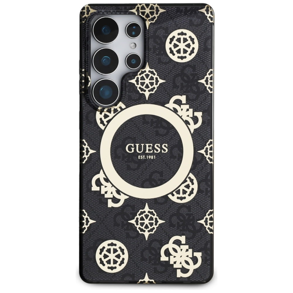 MagSafe cover til Samsung Galaxy S25 Ultra S938, Guess, IML Peony On 4G Background, Sort