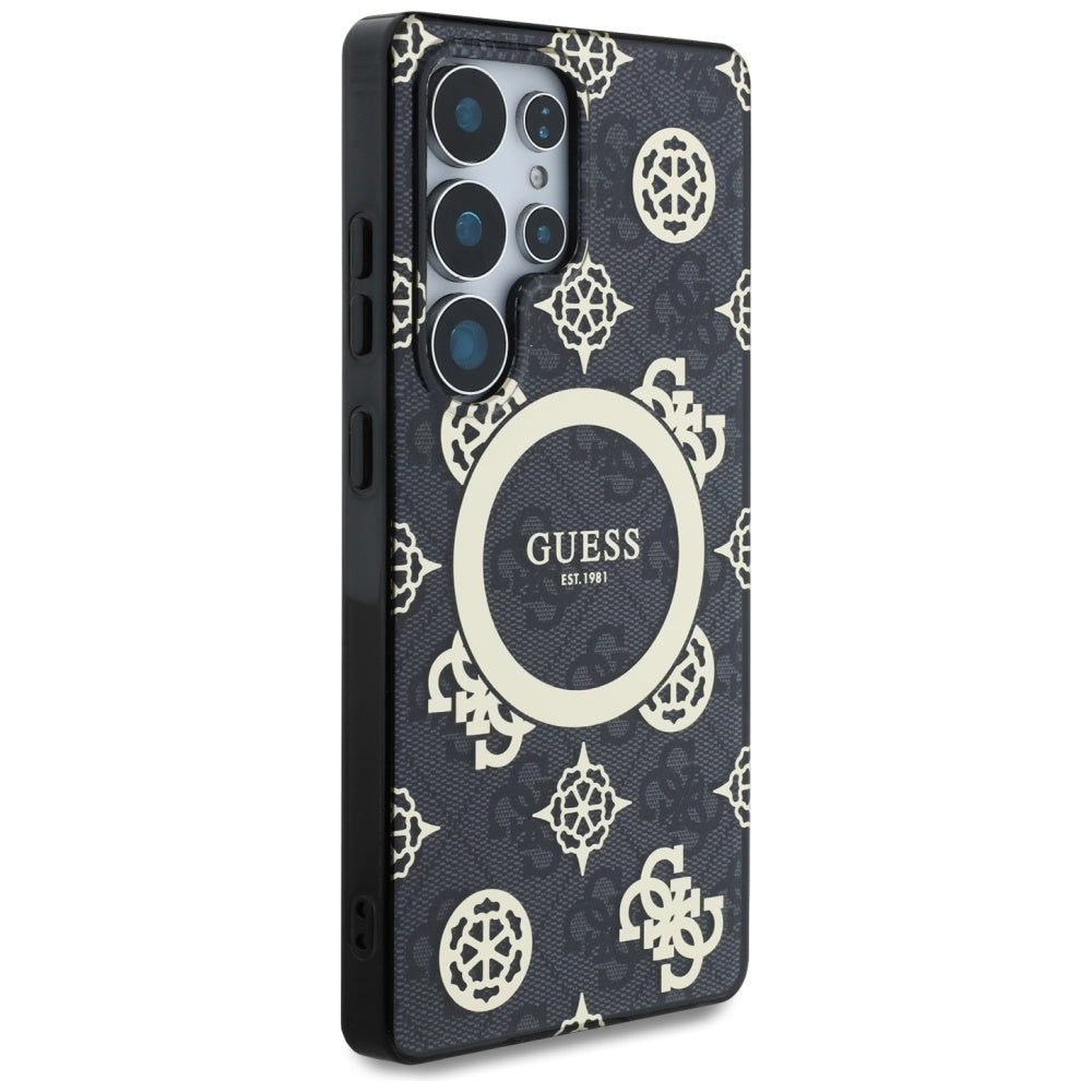 MagSafe cover til Samsung Galaxy S25 Ultra S938, Guess, IML Peony On 4G Background, Sort