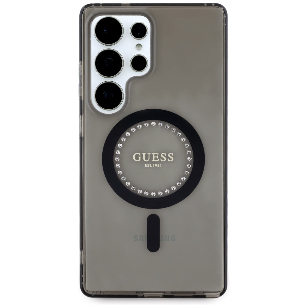 MagSafe cover til Samsung Galaxy S25 Ultra S938, Guess, IML Rhinestone, Sort
