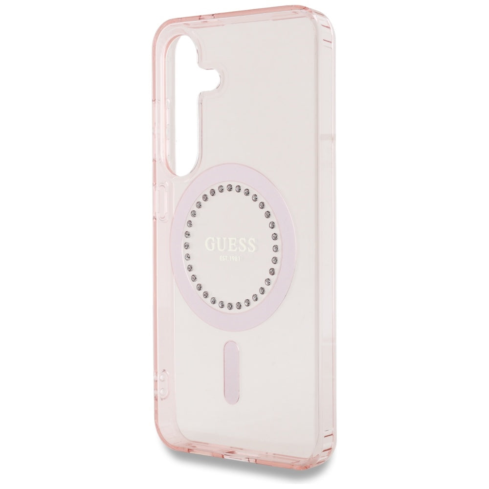 MagSafe cover til Samsung Galaxy S25 S931, Guess, IML Rhinestone, Pink