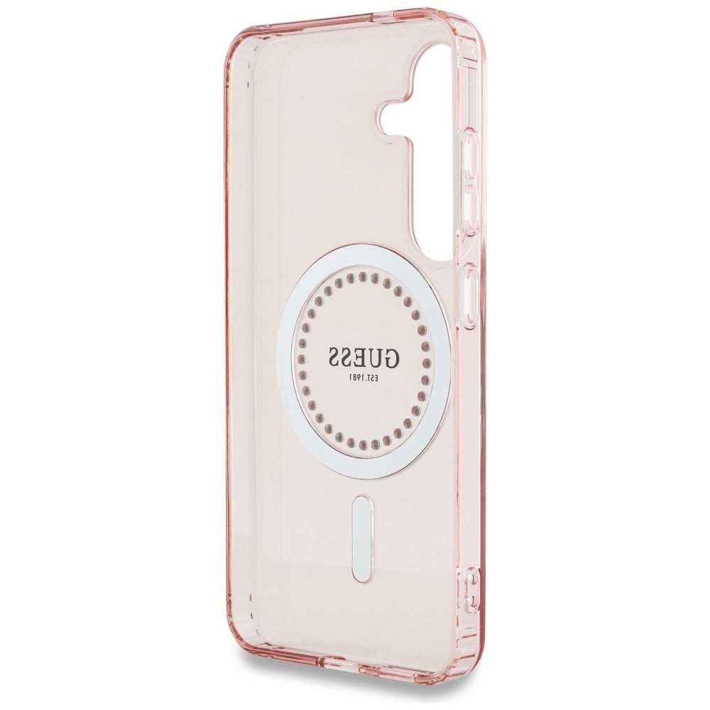 MagSafe cover til Samsung Galaxy S25 S931, Guess, IML Rhinestone, Pink