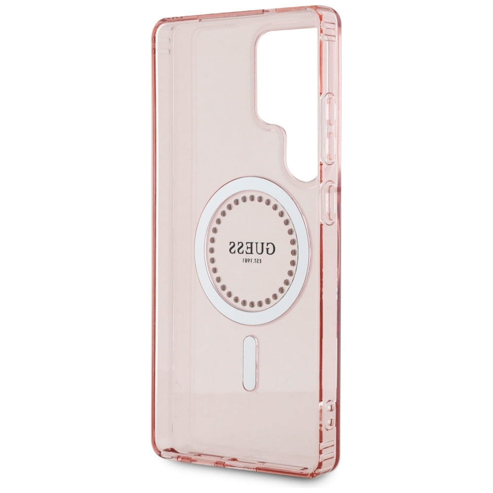 MagSafe cover til Samsung Galaxy S25 Ultra S938, Guess, IML Rhinestone, Pink